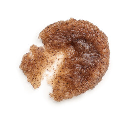 Coffee body scrub on white background