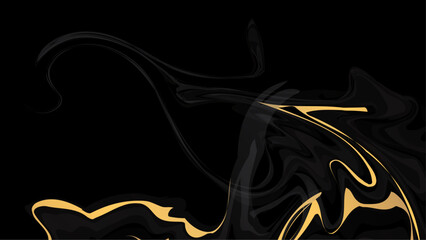 Black marble background with golden lines