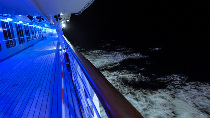 Night on the starboard of a cruise ship
