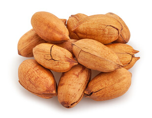 pecan nuts path isolated on white