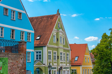 Colorful facades at Dachau, Germany.