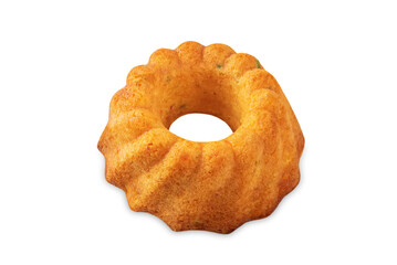 Candied fruits sweet cake on a white isolated background