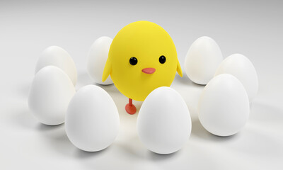 3d rendered decorative precious easter eggs on grey background for wallpapers, greeting cards, posters, ads.
