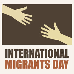 International Migrants Day, Vector Illustration Template, Poster and Quotes