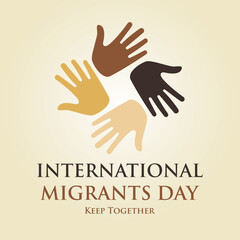 International Migrants day vector illustration reminded each year on December