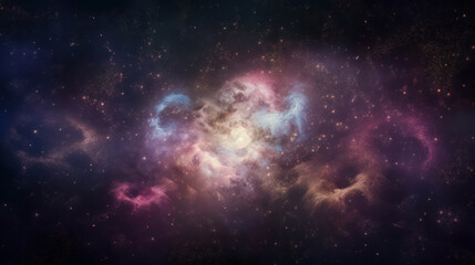 Naklejka premium Magic color galaxy space background. Illustration Generative AI.