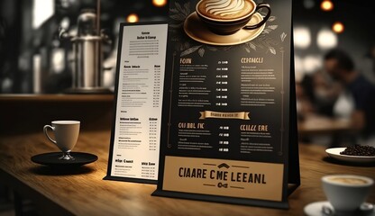 coffee menu mockup - obrazy, fototapety, plakaty