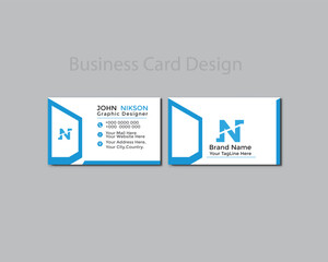 Modern  Business Card Design. Double Sided Business Card Design Template. Business Card for Business and Personal Use Vector Illustration Design.