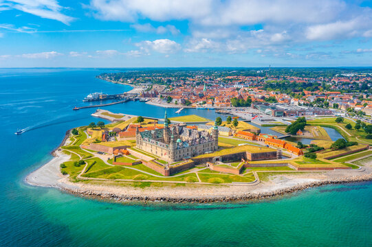 Panorama of the Kronborg castle at Helsingor, Denmark