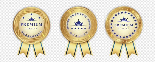 premium quality gold medal sign seal icon