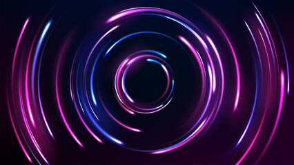 Pink and Blue Circle Motion Effect, Vector Illustration