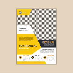 Corporate business flyer template simple and clean a4 size vector design