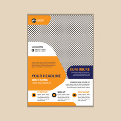 Corporate business flyer template simple and clean a4 size vector design