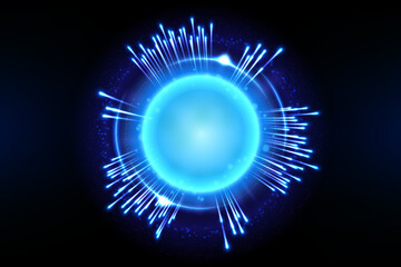 Glowing Orb and Light Rings, Blue Glint sphere, Vector Illustration

images

