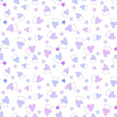 Valentines hearts cartoon pattern for wrapping and kids clothes print and fabrics and gift box