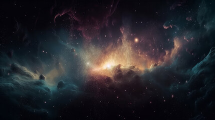 Fototapeta na wymiar Magic color galaxy space background. Illustration Generative AI.