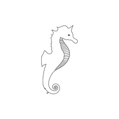 Line art of seahorse. Seahorse vector illustration