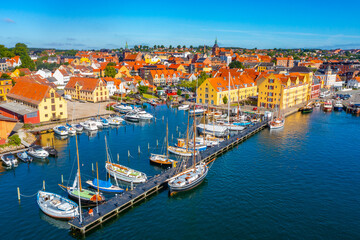 Aerial view of Danish town Svendborg