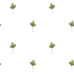 Clover grass watercolor seamless pattern.  Perfect for wrappers, wallpapers, postcards, greeting cards, wedding invitations.