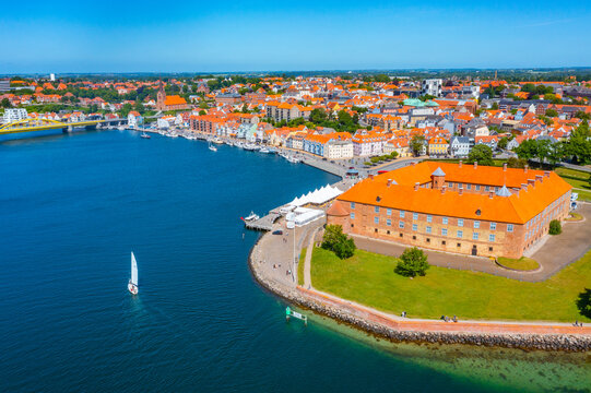 Panorama view of Danish town Sonderborg