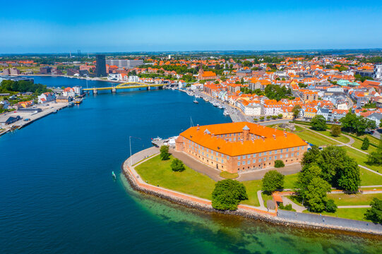 Panorama view of Danish town Sonderborg