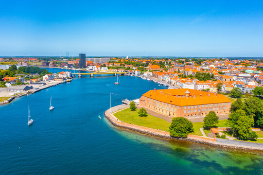 Panorama view of Danish town Sonderborg