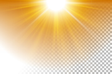 Obraz premium Yellow Shine on White Transparent Pattern, PNG Ready, Vector Illustration