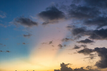 Dramatic blue sky and clouds sky just nafter sunset.