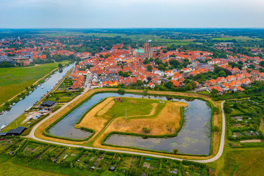 Panorama view of Ribe castle in Denmark