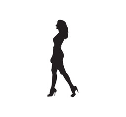 Fototapeta na wymiar vector silhouette art of a model woman.