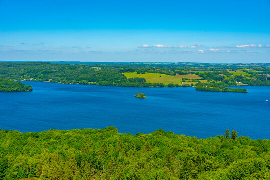 Panorama view of Denmark from Himmelbjerget viewpoint