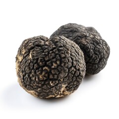 Fototapeta na wymiar Black summer truffle or Cut fresh black truffle isolated on white background, generative ai