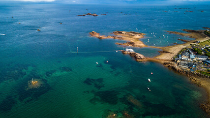 Point Of L'Arcouest Near Brehat Island, Ile de Brehat, In The English Channel At The Coast of...
