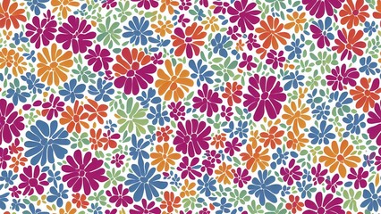 Patr&oacute;n de Flores de Colores, IA Generativa