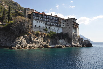 Fototapeta na wymiar The Monastery of Osiou Grigoriou is a monastery built on Mount Athos 