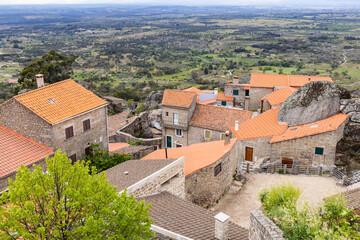 Fototapeta na wymiar Terra cotta roofs and rural Portugese landscape.