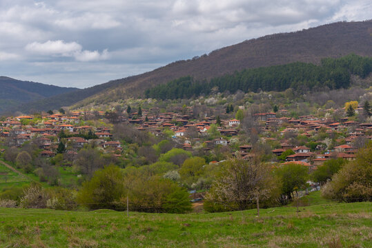 Traditional old houses in Bulgarian village Zheravna