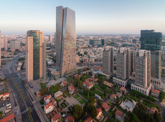 Tel Aviv city. Modern aerial view