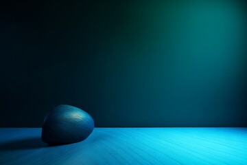 Blue rock chilling on a table, wide background image. AI Generated