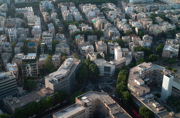 Tel Aviv: crossroad of Carlebach and HaHashmonaim street, top view