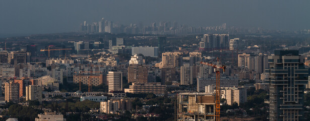 Israel panorama of new residential buildings