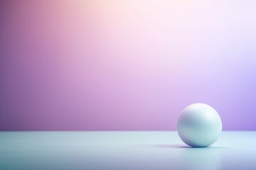 Simple white ball, pink and purpled background. AI  Generated