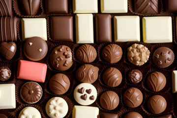 beautiful assorted chocolate candies