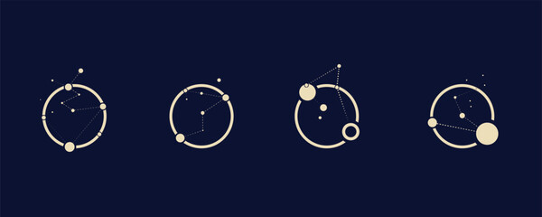 golden logo on which an abstract image of the constellation Ursa Major in a circle © Muhammad Muhdi