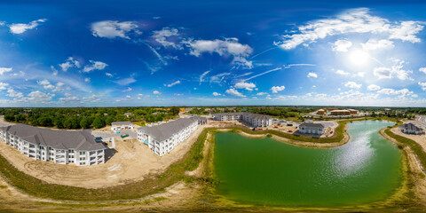 Aerial 360 spherical photo construction developments in Vero Beach FL USA