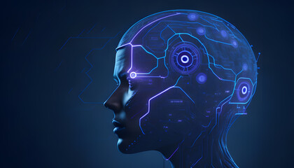 Fototapeta premium robot humanoid Chatgpt Chat with AI or Artificial Intelligence technology, business use AI smart technology by inputting, deep learning Neural networks to understand, respond to user inputs. future te