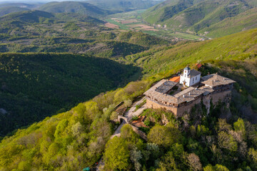 Aerial view of Glozhene monastery near Teteven in Bulgaria