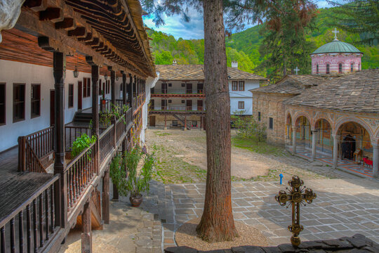 Detail of a church situated inside of the troyan monastery in Bulgaria