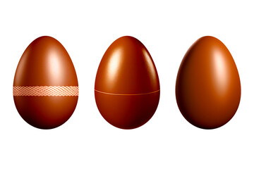 set of isolated chocolate easter eggs