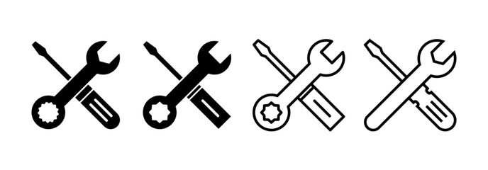 Naklejka premium Repair tools icon vector for web and mobile app. tool sign and symbol. setting icon. Wrench and screwdriver. Service